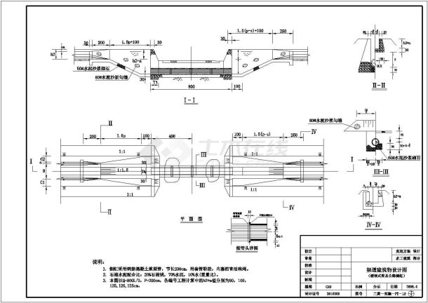 渠道倒虹吸、公路、涵管结构钢筋图-图一