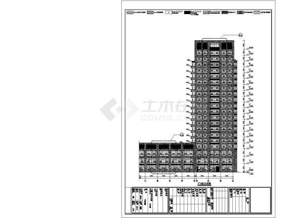 20层产业园高层综合楼幕墙建筑cad设计施工图（玻璃幕墙 石材幕墙 铝板幕墙）-图二