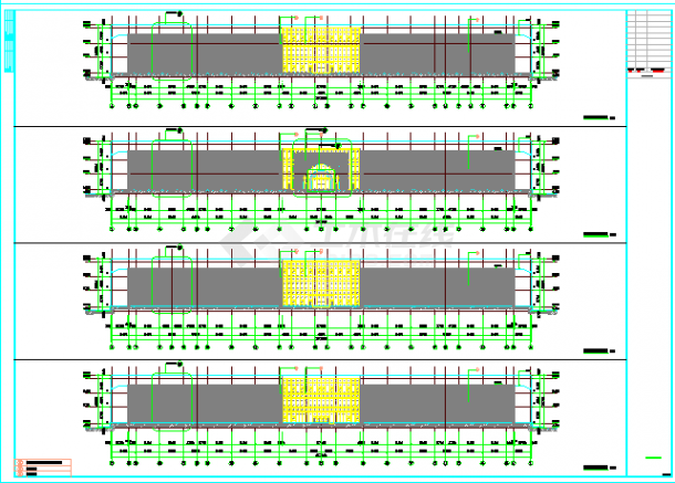 3层半圆形展览馆建筑cad设计施工图（知名设计院）-图二