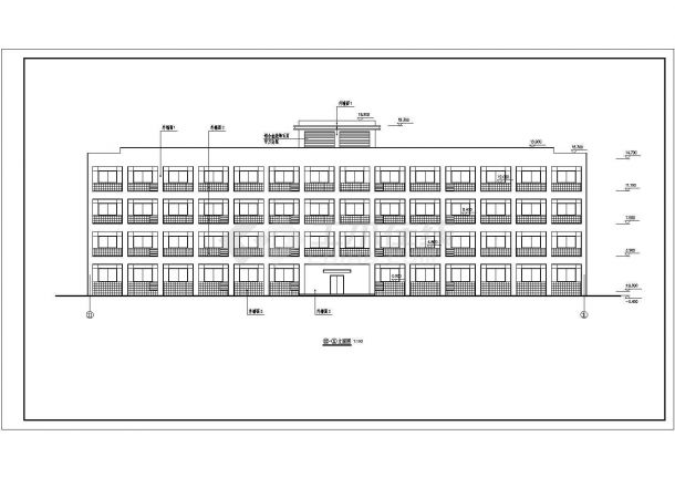 3264平米四层框架结构工厂综合办公楼建筑设计CAD施工图-图一
