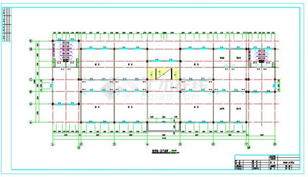 3264平米三层框架教学楼毕业设计（计算书、建筑图、结构图）-图一