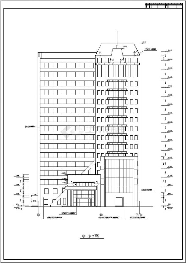 某医院超高层住院楼建筑设计全套CAD施工图-图一