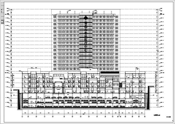 19层现代风格高层医院建筑cad设计施工图（含塔楼设计、裙房设计）-图二