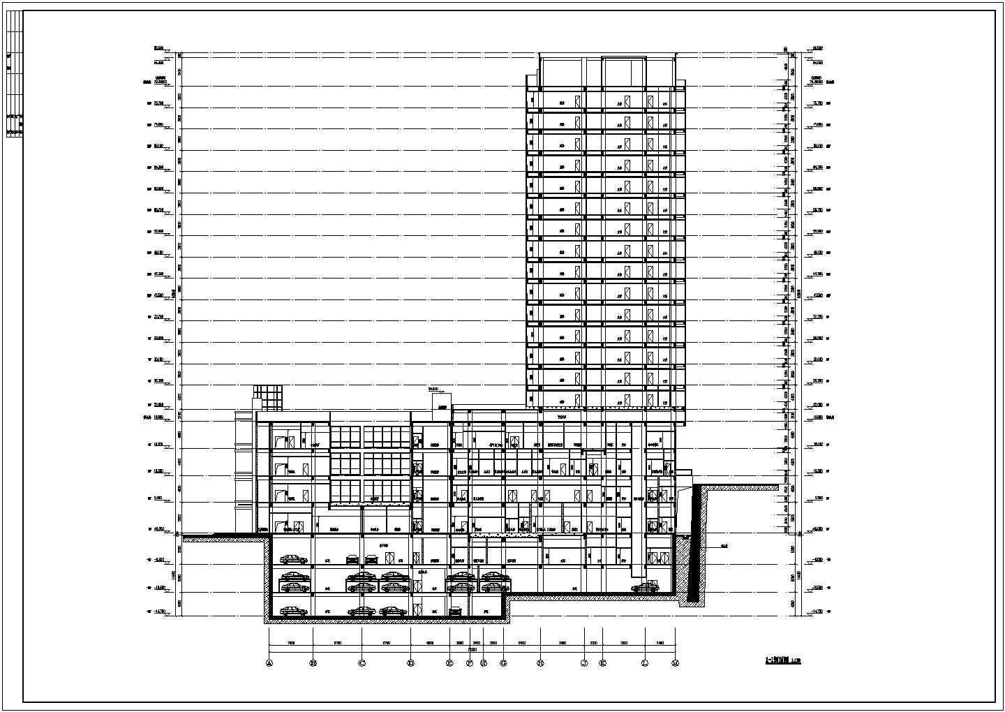19层现代风格高层医院建筑cad设计施工图（含塔楼设计、裙房设计）