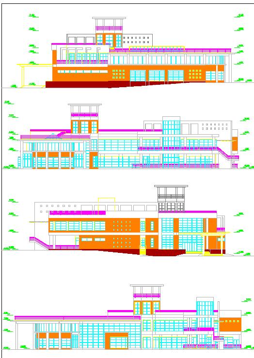 某地小型的二层会所建筑设计cad图纸