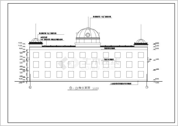 比较受欢迎的渡假村建筑cad施工图纸-图二