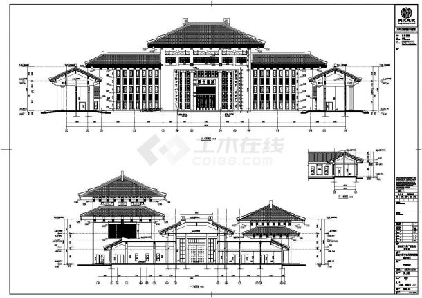 大型的三层图书馆建筑施工图纸（全套、完整版）-图二