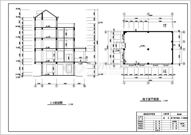 大型的学院综合楼建筑结构施工图纸-图二