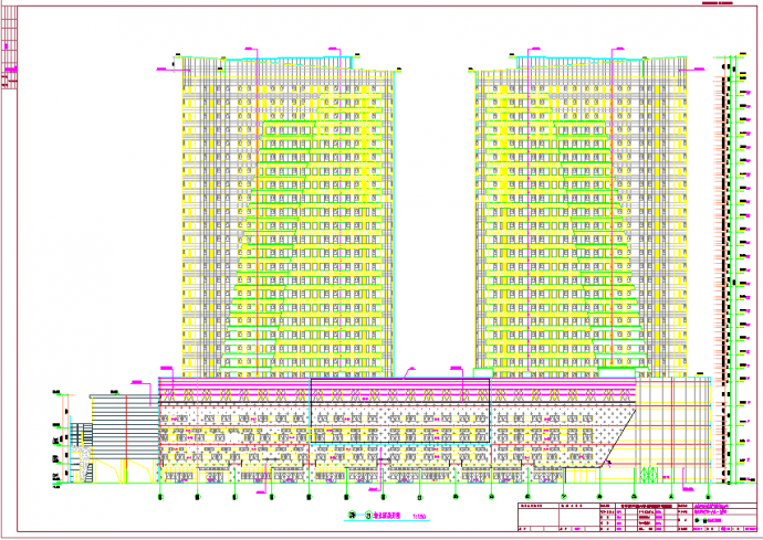 30万平购物广场城市综合体建筑结构cad设计施工图（含高层公寓住宅楼施工图、电影院施工图）_图1