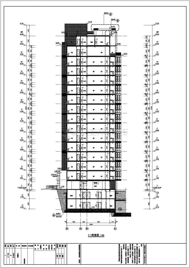 16层剪力墙结构高层住宅楼建筑结构cad设计施工图（含高层住宅楼建筑效果图、住宅楼户型平面设计图、楼梯设计）-图一