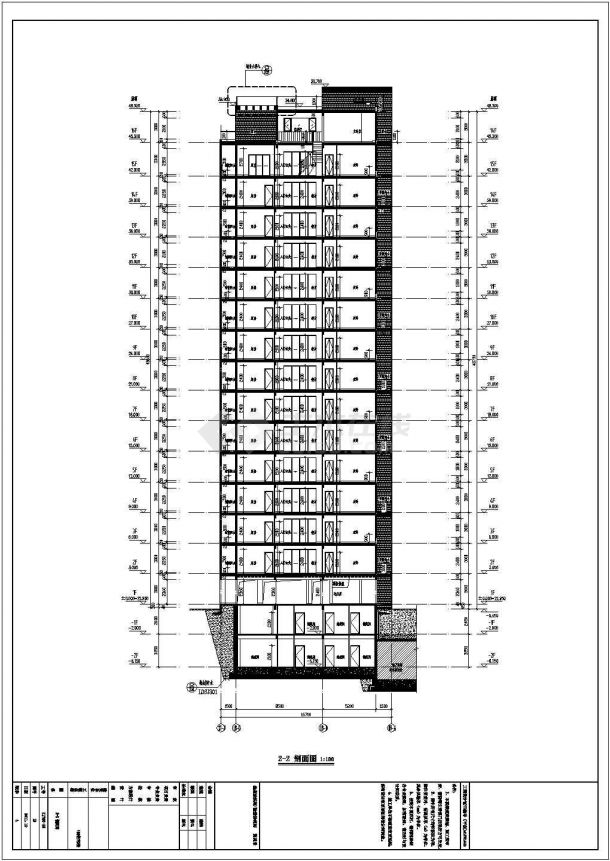 16层剪力墙结构高层住宅楼建筑结构cad设计施工图（含高层住宅楼建筑效果图、住宅楼户型平面设计图、楼梯设计）-图二