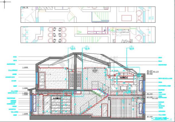 现代时尚二层别墅室内设计装修全套施工图（含效果图、平立面、空调地暖布置图）-图一