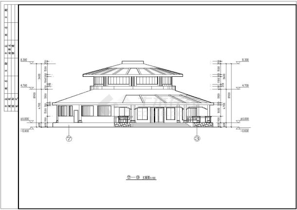 经典中式餐厅建筑设计CAD施工图-图二