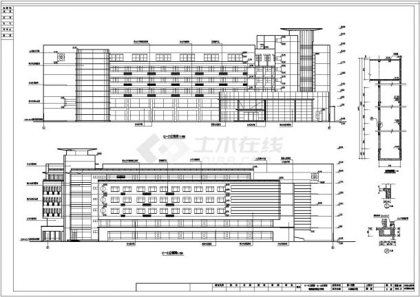 某省第二医院六层框架结构心理综合大楼建筑设计CAD施工图-图二