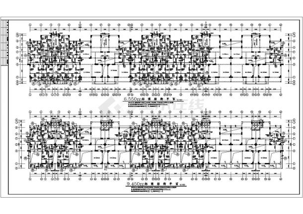 某住宅楼异型柱框架结构体系施工图-图二