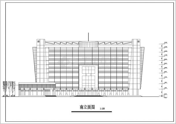 市中心商务大酒店建筑设计平立剖面CAD施工图-图二