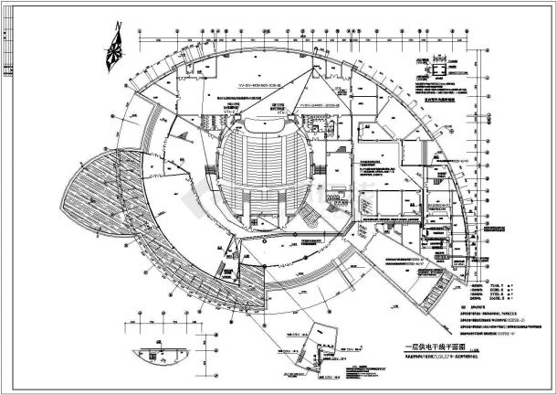 某三层框架结构文化宫电气设计施工图（强电部分）-图一