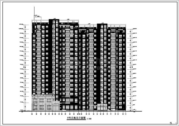浙江17层酒店式公寓楼建筑设计cad施工方案图纸-图二