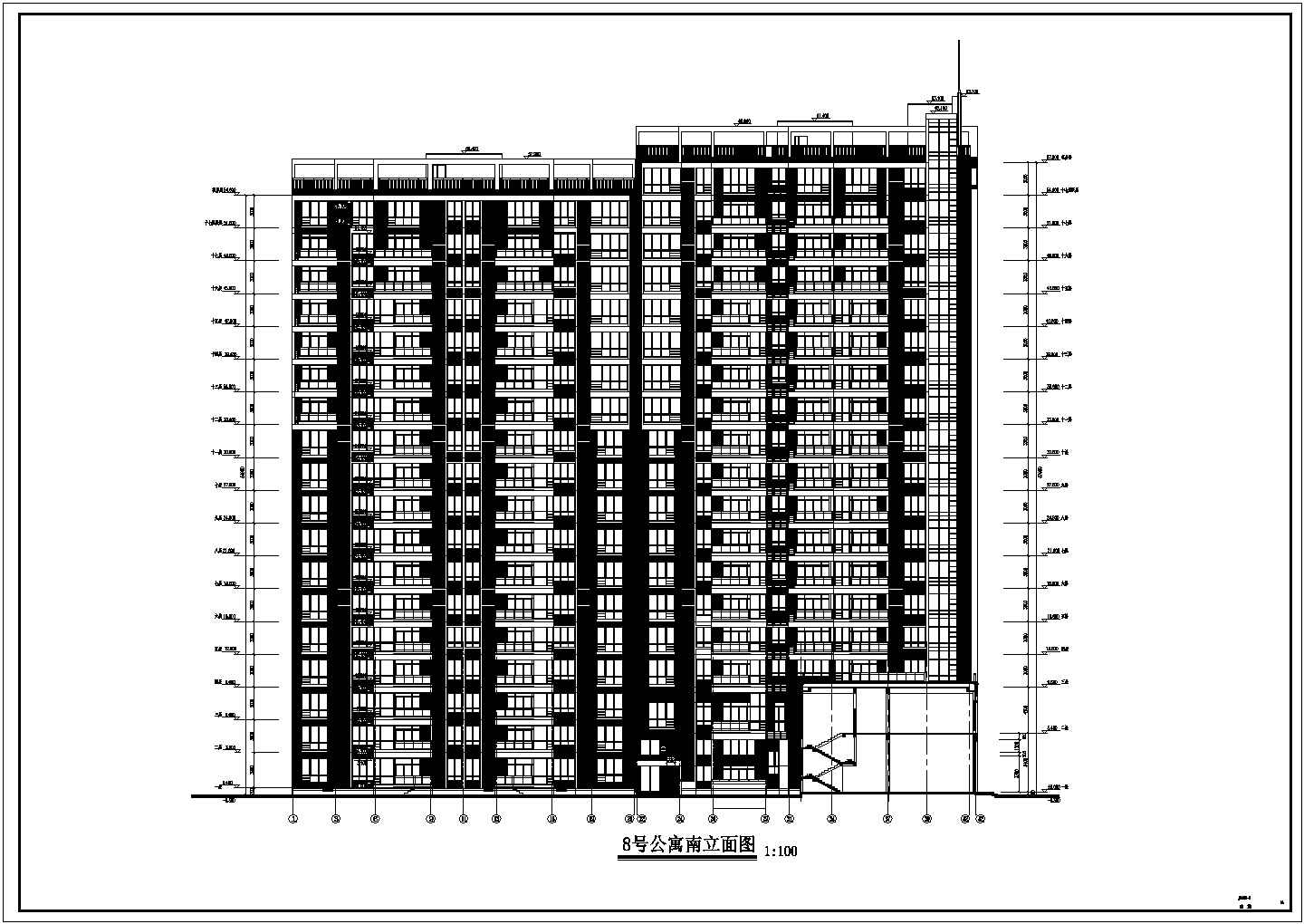 浙江17层酒店式公寓楼建筑设计cad施工方案图纸