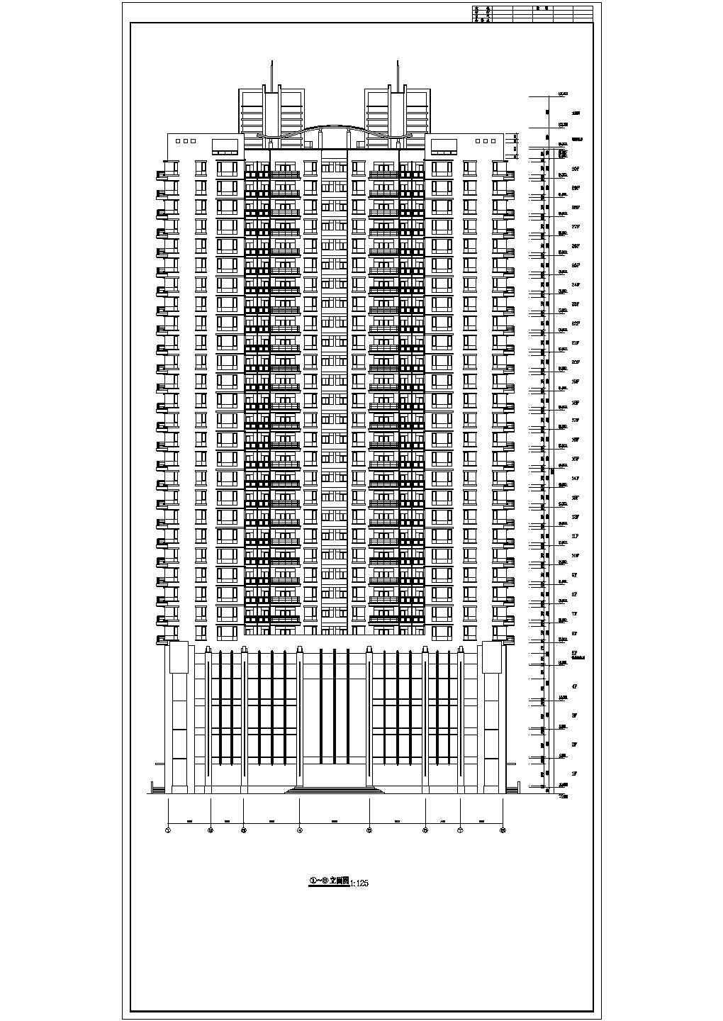 30层高档商务公寓综合楼建筑施工设计cad平立面方案图纸