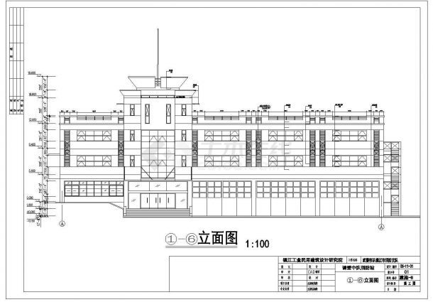 某市框架结构消防队办公指挥楼建筑设计CAD施工图-图一