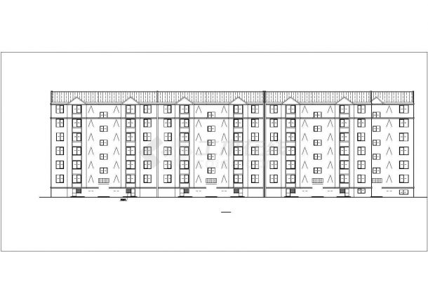 六层多单元采暖节能型住宅楼建筑设计施工cad平立剖面方案图纸-图二