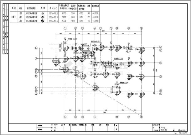 地上三层框架结构高档多层住宅楼结构cad设计施工图（含楼梯设计）-图一