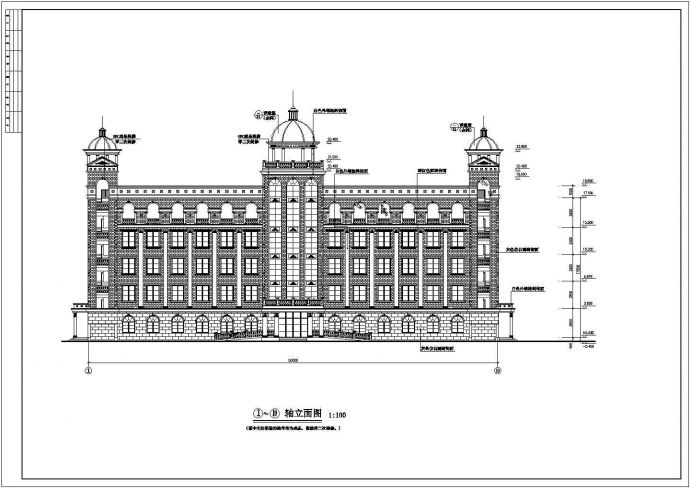 欧式风格大型商务办公楼建筑设计CAD施工图_图1