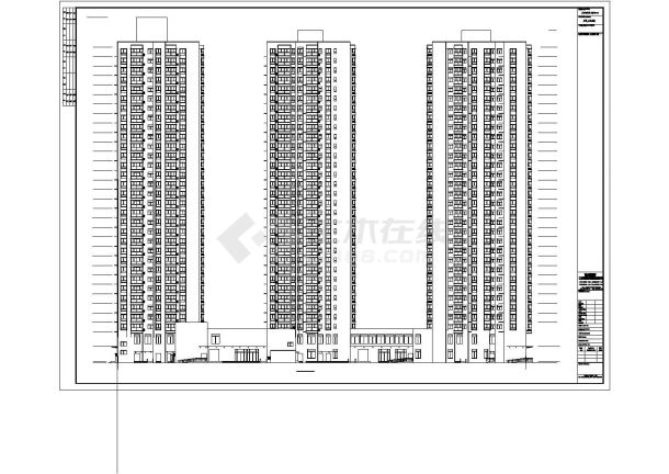 单位高层住宅楼建筑设计cad施工图-图一