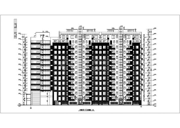 上海万科11层住宅楼带夹层设计施工cad平立面方案图纸-图一