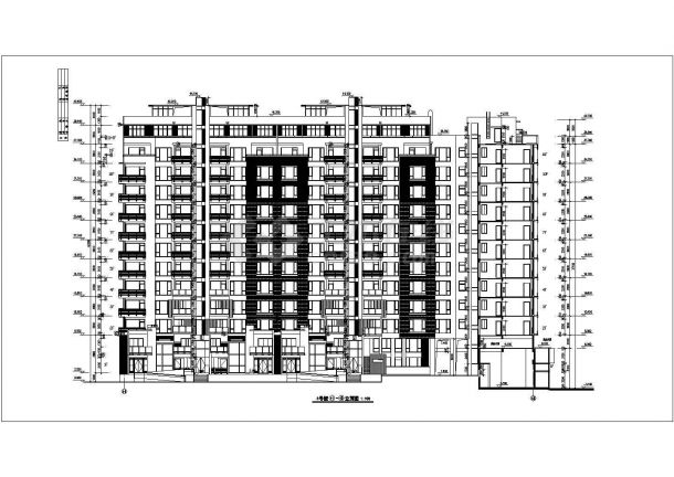 上海万科11层住宅楼带夹层设计施工cad平立面方案图纸-图二