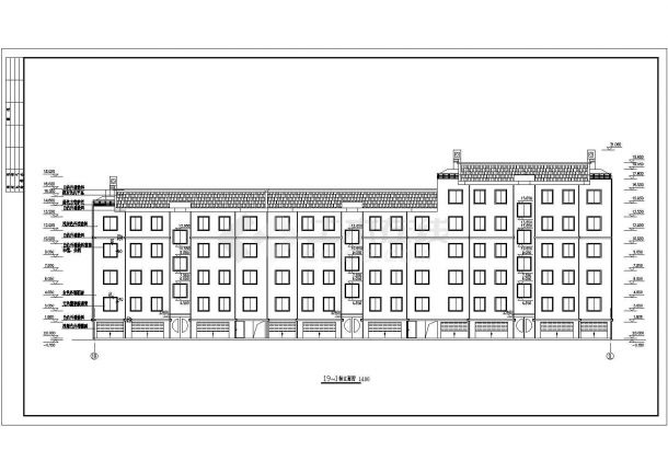 设计漂亮的五层住宅楼设计施工cad平面立面图纸(局部六层)-图二