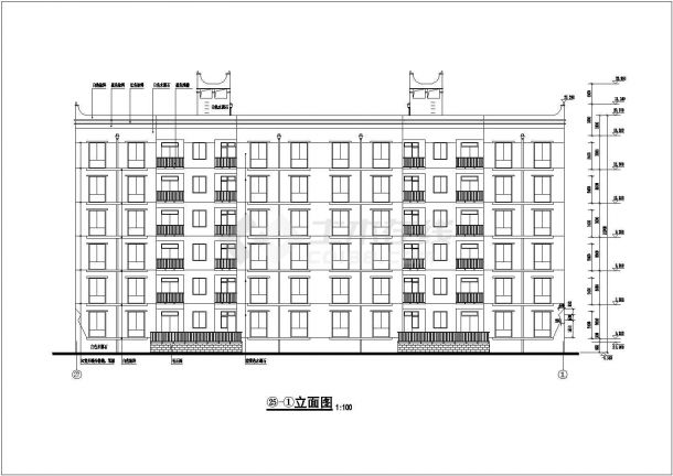 21米六层砖混住宅楼设计施工cad平面布置方案图-图一