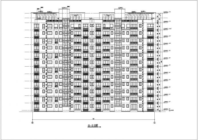 11层国际花园住宅楼施工设计施工cad平立面方案图_图1