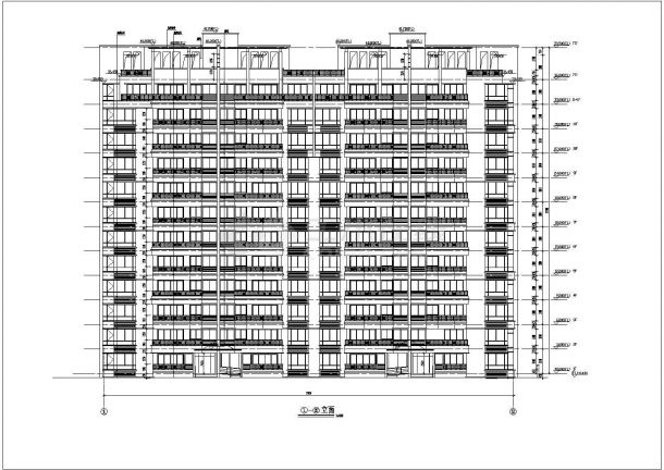 11层国际花园住宅楼施工设计施工cad平立面方案图-图二