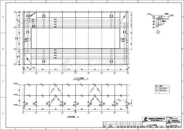 综合维修仓库钢结构设计cad施工图-图二