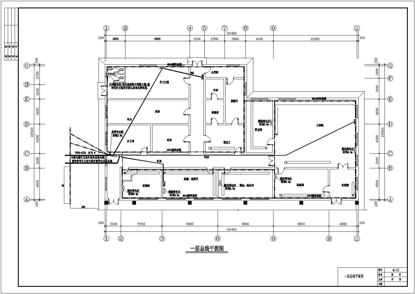 面积较小的厨房配电规划CAD参考图