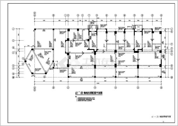 部分框支剪力墙结构住宅结构设计施工图-图二