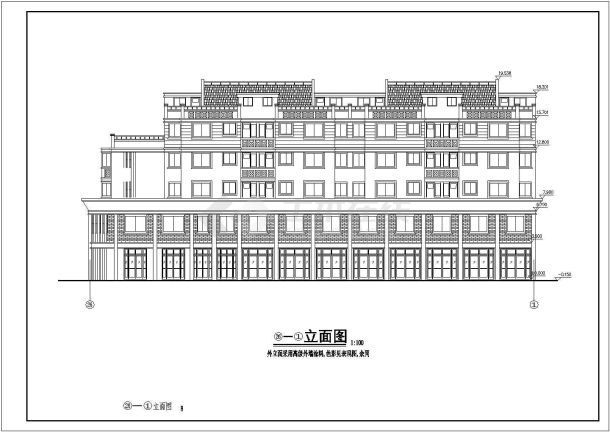 新中式五层住宅楼新颖设计施工cad平立面布置图纸-图一