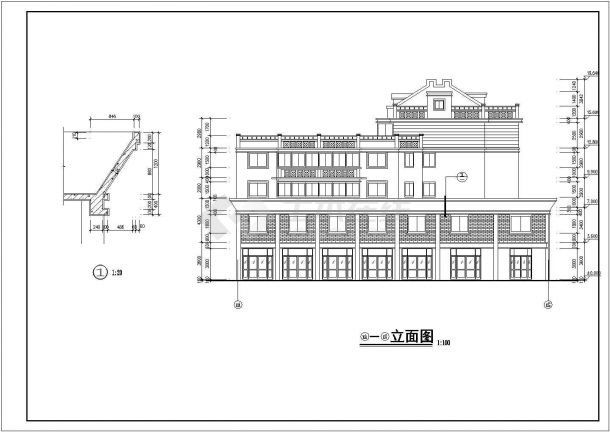 新中式五层住宅楼新颖设计施工cad平立面布置图纸-图二