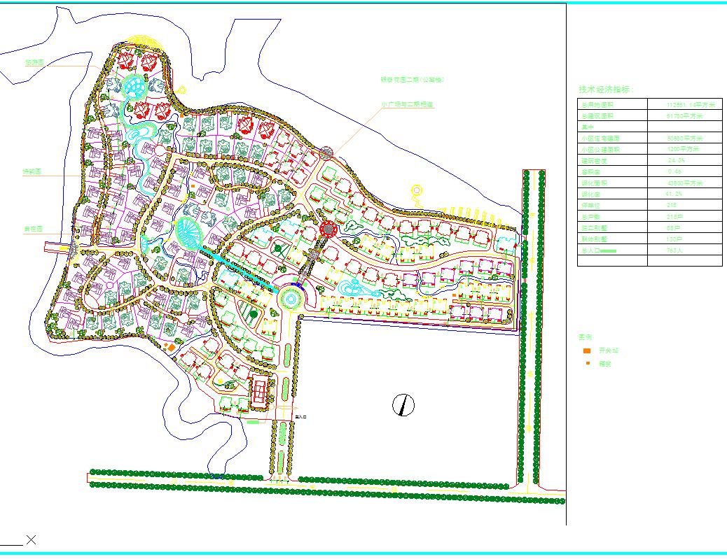 某地阆中市城市修建性园林景观规划与设计cad图纸