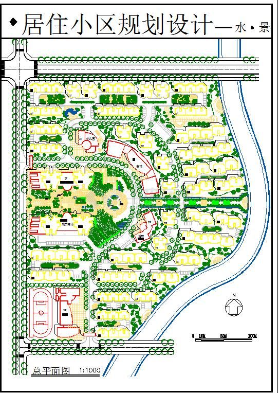 最新小型的居住小区园林景观规划设计cad图（节点详细）-图一