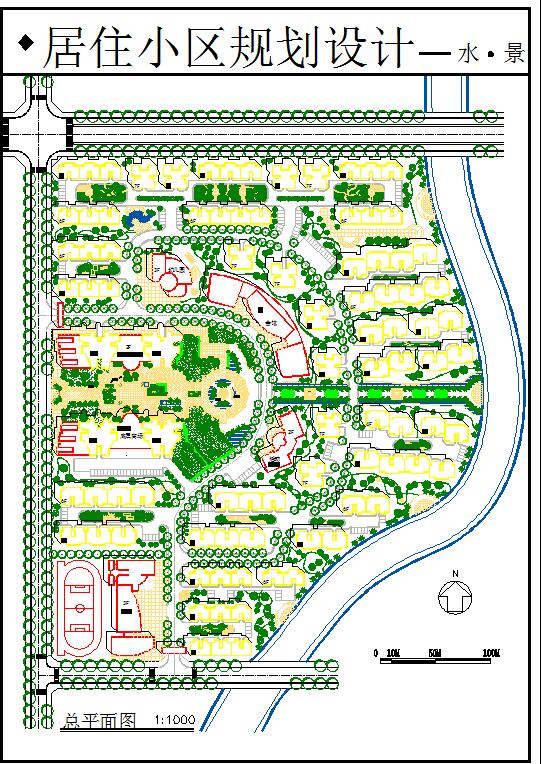 最新小型的居住小区园林景观规划设计cad图（节点详细）_图1