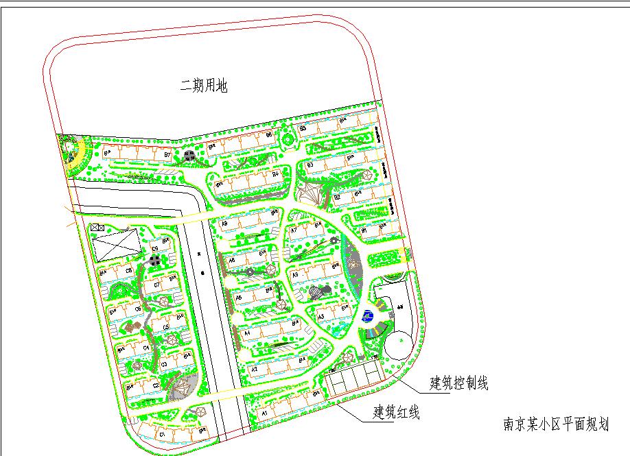 最新的南京某小区的园林景观设计平面规划图