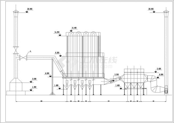 某铁合金厂电炉烟气除尘系统设计图纸-图二