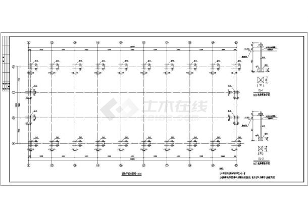 辽宁某21米单跨轻型门式钢架厂房结构施工图-图二