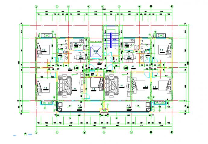 某17层住宅建筑1梯2户户型规划平面CAD设计图_图1