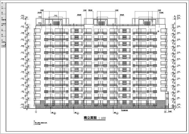 某居住住宅小区小高层住宅建筑设计CAD施工图-图一