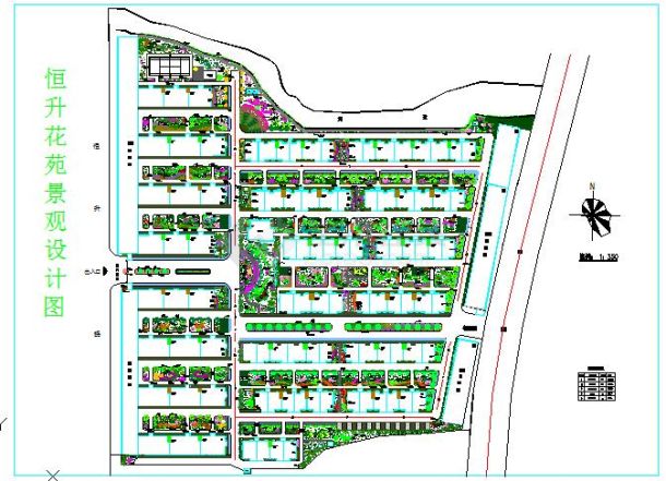 最新的一套小型小区景观规划方案cad图纸-图一