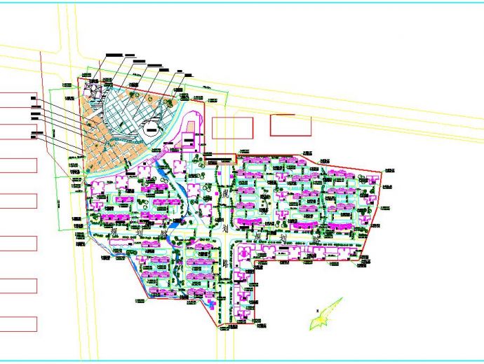 最新的一套小区广场园林景观设计规划cad图_图1